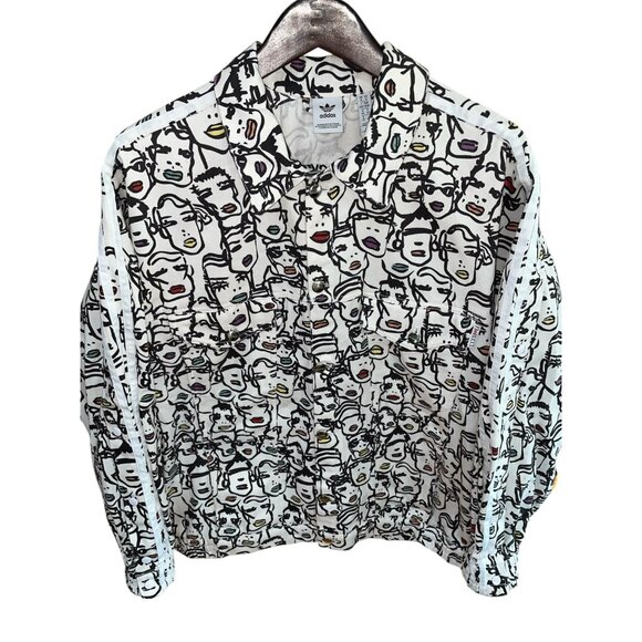 NEW ADIDAS ORIGINALS WOMENS FIORUCCI "FACES" TREFOIL TRACK JACKET Set~ MEDIUM - Picture 3 of 12